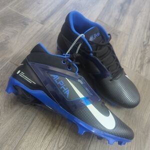 Nike Alpha Menace 4 Pro Mid Top Football Cleats Black Blue 14